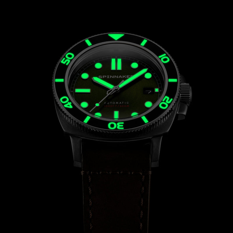 Hull Diver Green / Leather | Green Dial