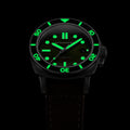 Hull Diver Green / Leather | Green Dial