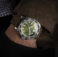 Hull Diver Green / Leather | Green Dial