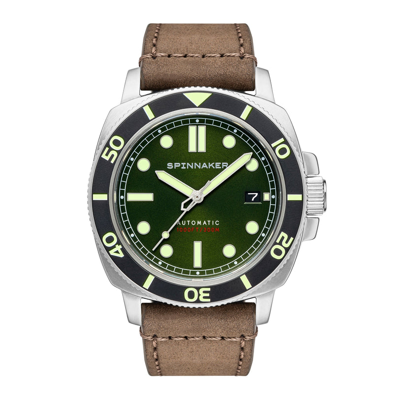 Hull Diver Green / Leather | Green Dial