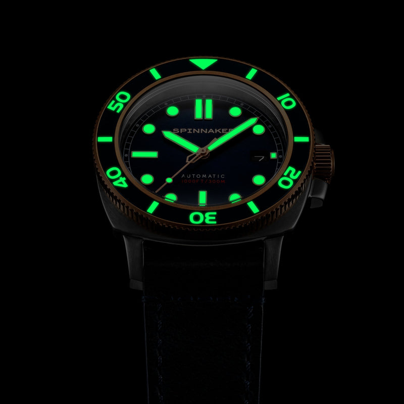 Spinnaker Hull Diver Automatic Blue / Leather | Blue Dial