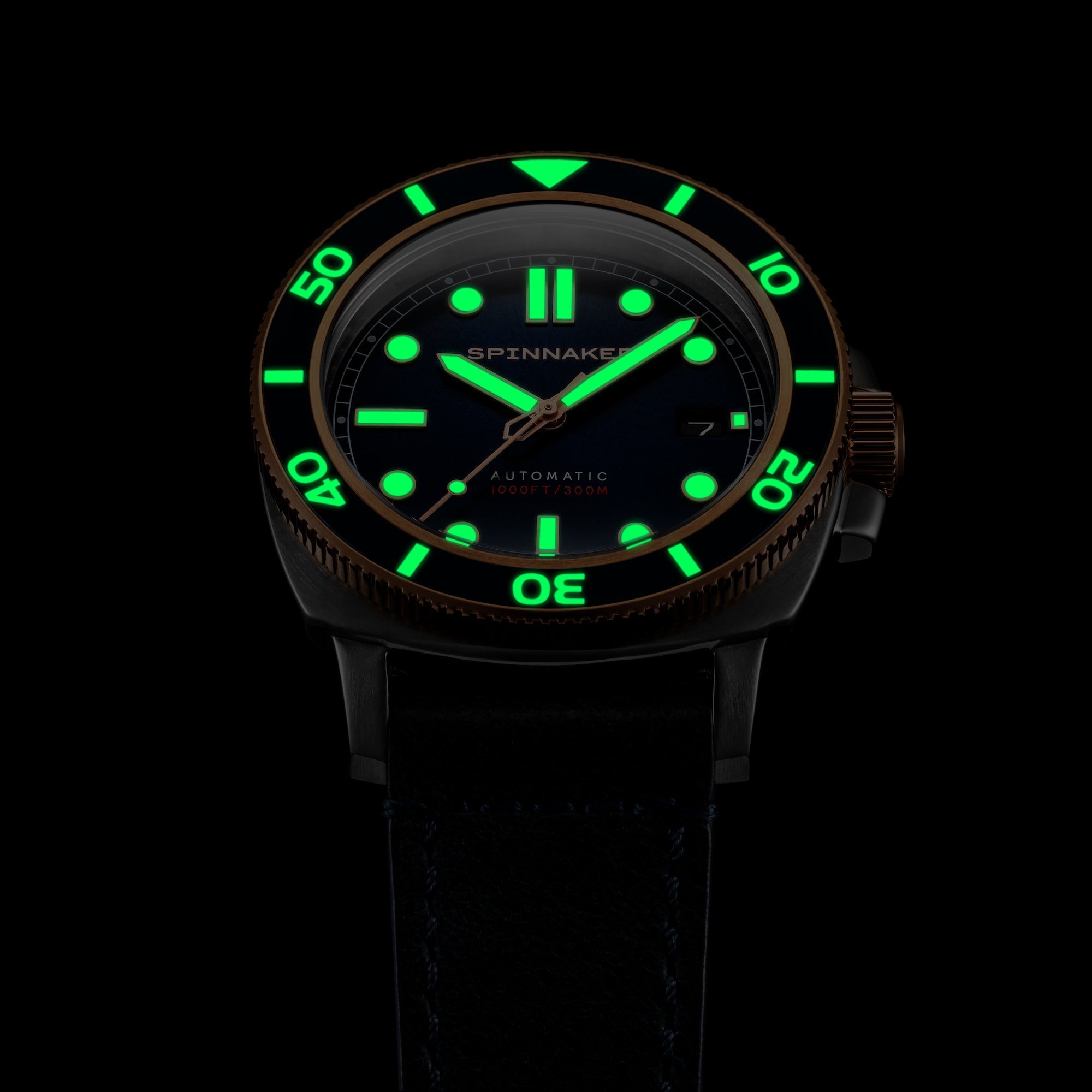 Spinnaker Hull Diver Automatic Blue / Leather | Blue Dial