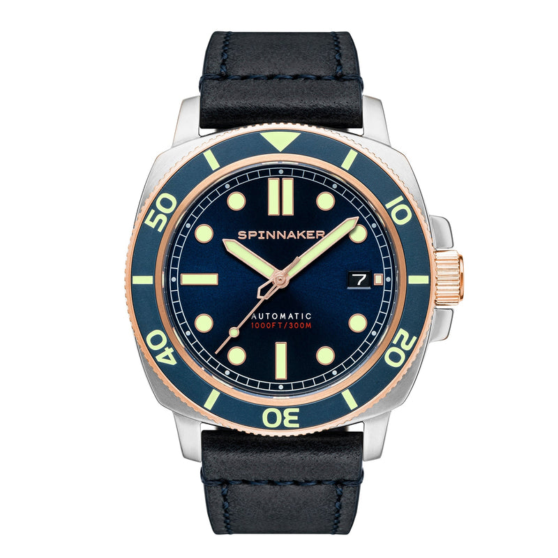 Spinnaker Hull Diver Automatic Blue / Leather | Blue Dial