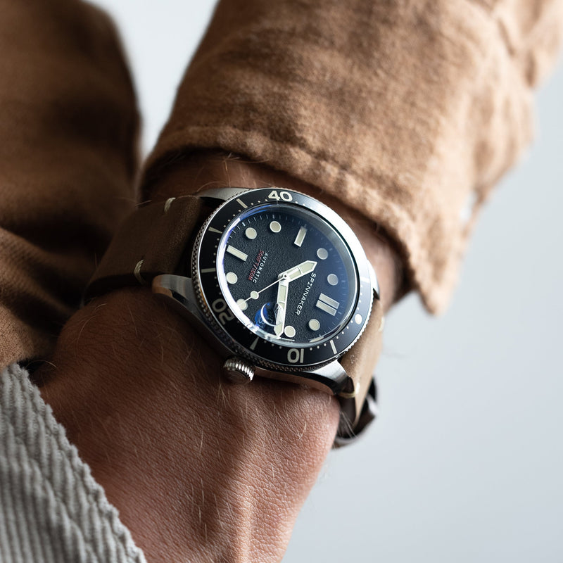 Croft Midsize Black / Leather | Black Dial