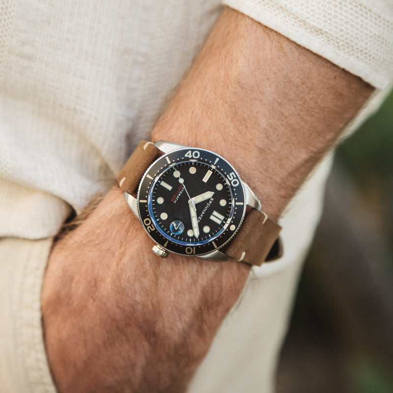 Croft Midsize Black / Leather | Black Dial