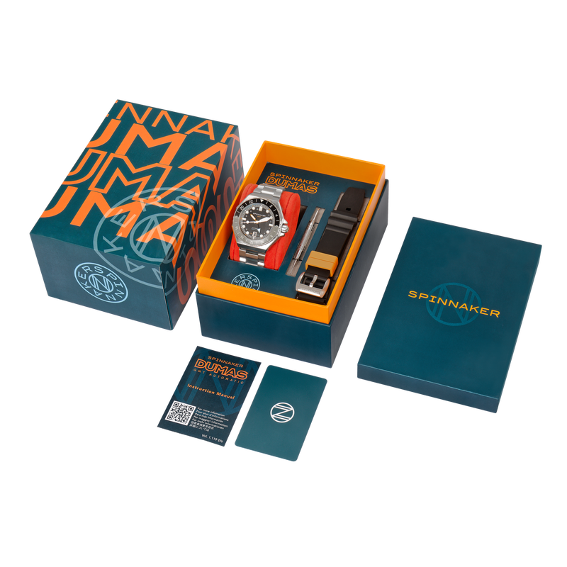 Dumas GMT Automatic Black/Stainless Steel | Black Dial