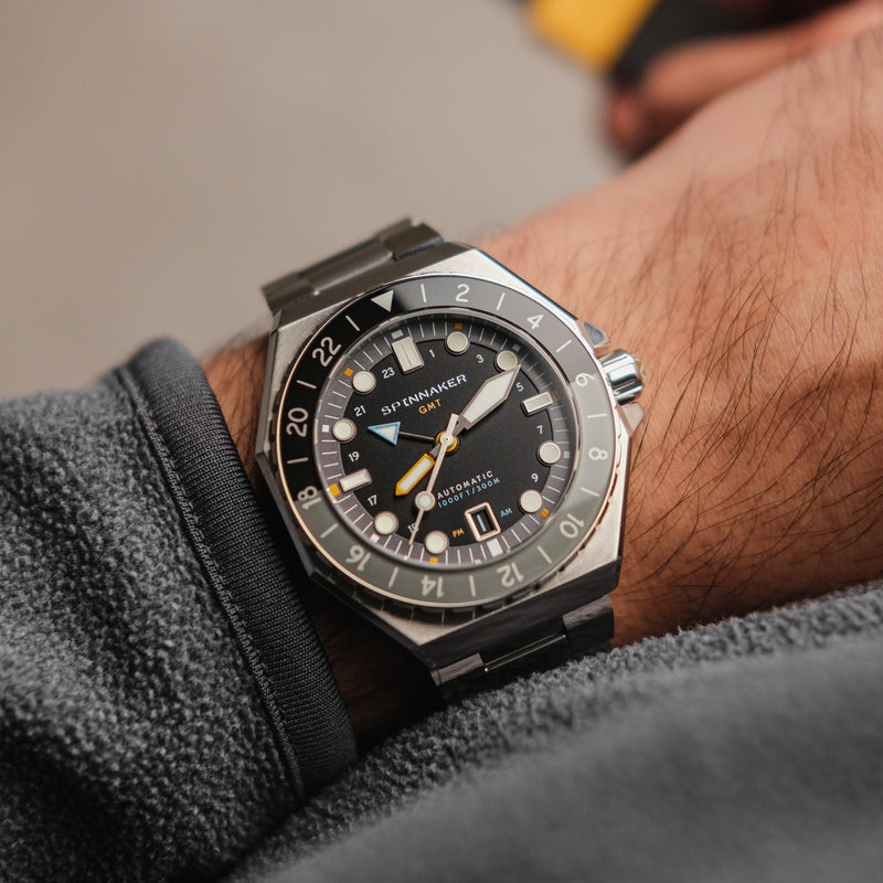 Dumas GMT Automatic Black/Stainless Steel | Black Dial