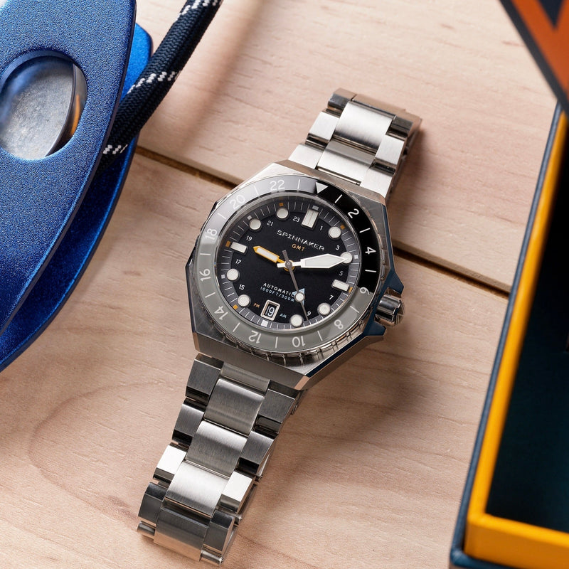 Dumas GMT Automatic Black/Stainless Steel | Black Dial