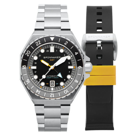 Dumas GMT Automatic Black/Stainless Steel | Black Dial