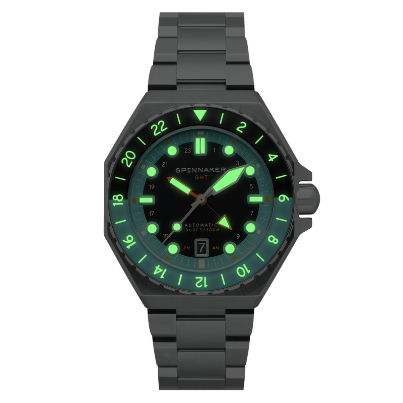 Dumas GMT Automatic Black / Stainless Steel | Black Dial