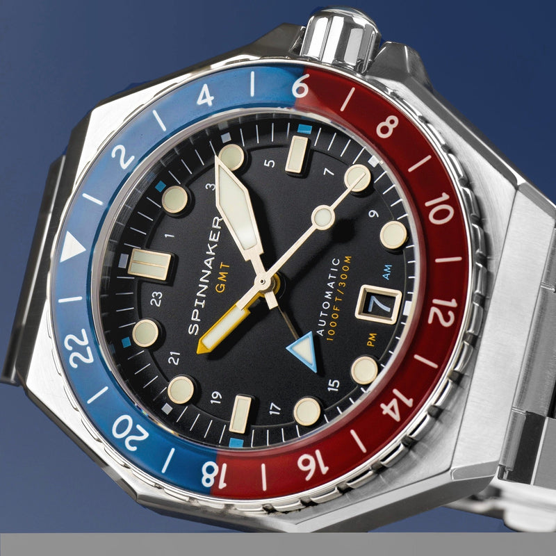 Dumas GMT Automatic Blue & Red  / Stainless Steel | Black Dial