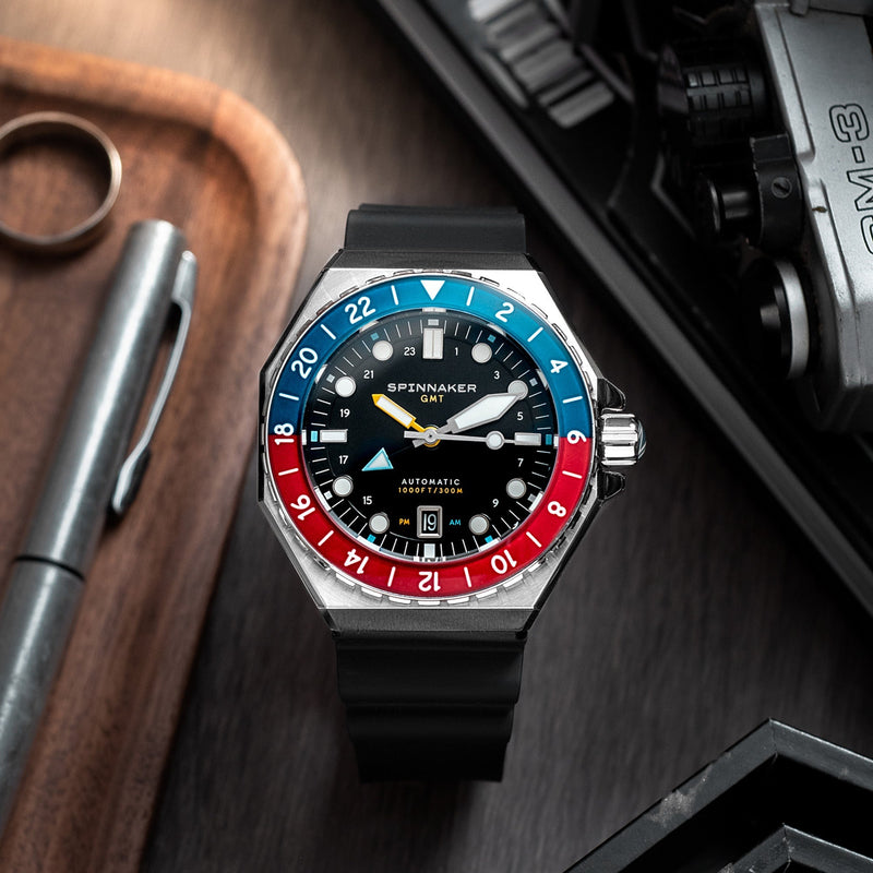Dumas GMT Automatic Blue & Red  / Stainless Steel | Black Dial