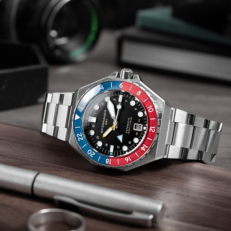 Dumas GMT Automatic Blue & Red  / Stainless Steel | Black Dial