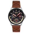 Hawker Harrier Farley Multifunction Black & Brown / Leather | Black Dial