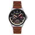 Hawker Harrier Farley Multifunction Black & Brown / Leather | Black Dial