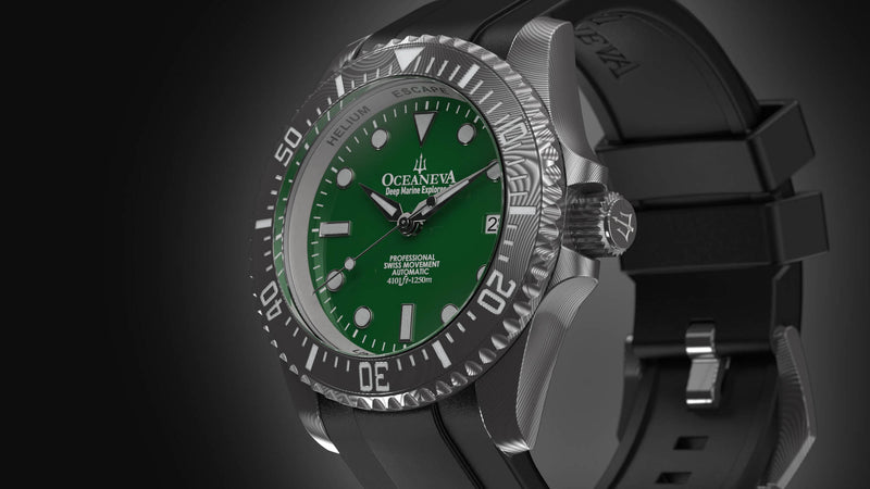 Damascus Swiss Automatic SW200 Deep Marine Explorer II Damascus/Green Dial | Green Dial