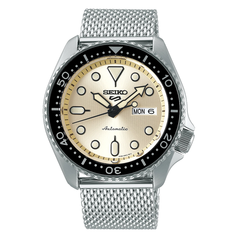 5 Sports SKX Series Black Dial / Stainless Steel Mesh Bracelet Black Dial