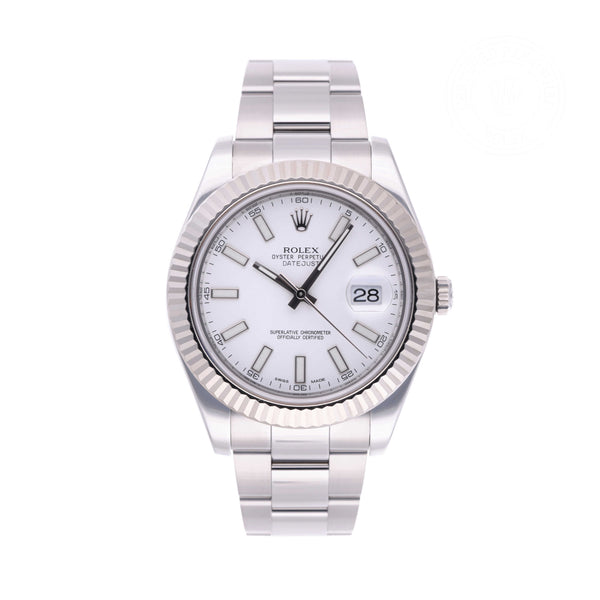 Pre-Owned Rolex Oystersteel Datejust II White Dial 41mm-Ref. 116334