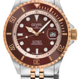 Wall Street Gevril Swiss Made SW200-1 Steel Rotating Brown Ceramic Bezel , 316L case, Brown Dial | Brown Dial