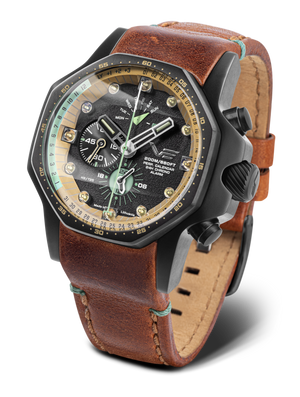 Atomic Age Oppenheimer Black Dial / Brown Leather Strap Black Dial