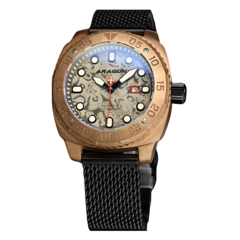 Parma 2 Bronze Damascus Swiss ETA 2824 50mm - Damascus