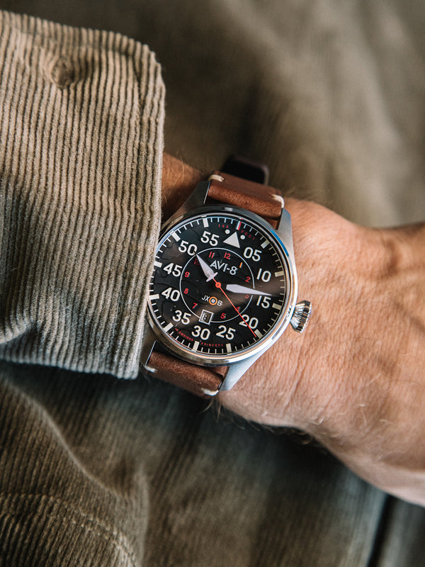 Hawker Hurricane Clowes Automatic Black / Leather | Black Dial