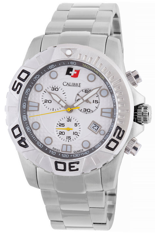 Akron White-steel Chronograph | White Dial
