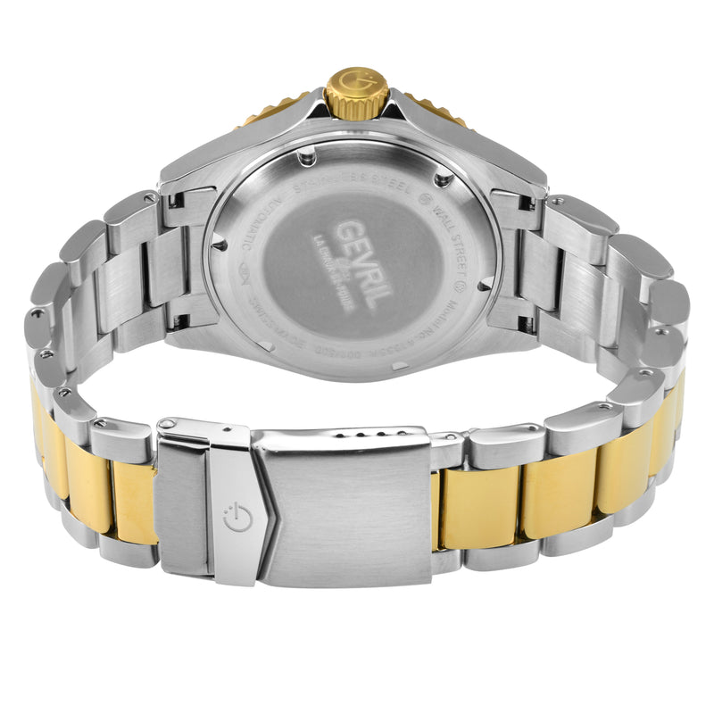 Wall Street Gevril Swiss Made SW200-1 Steel Rotating Black Ceramic Bezel , 316L case, Black Dial | Black Dial