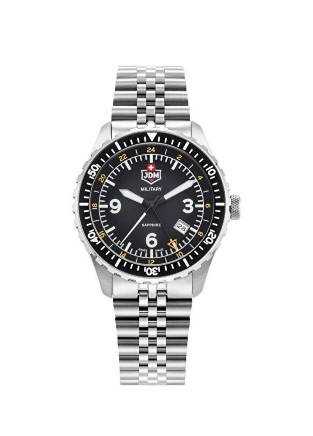 JDM Military Sierra Chrono Ronda Z60 Movement Grey Dial JDM-WG019