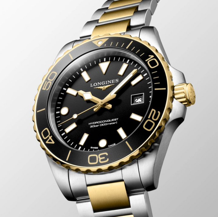 Hydroconquest Black / Two-Tone Black Dial