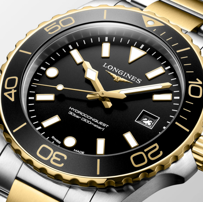 Hydroconquest Black / Two-Tone Black Dial