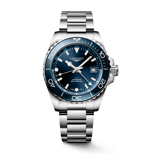 HYDROCONQUEST GMT Blue / Stainless Steel | Blue Dial