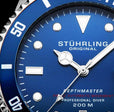 Swiss Automatic Depthmaster 883 42mm Diver Blue/Leather | Blue Dial