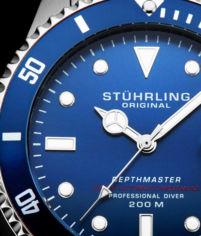 Swiss Automatic Depthmaster 883 42mm Diver Blue/Leather | Blue Dial