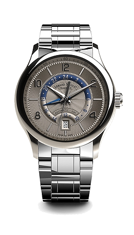 M02-4 Gray/Blue/Metal bracelet |  Dial