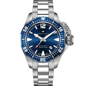 Khaki Navy Silver/SS Blue Dial