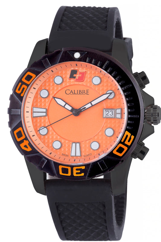 Akron Orange-IP Black | Orange Dial