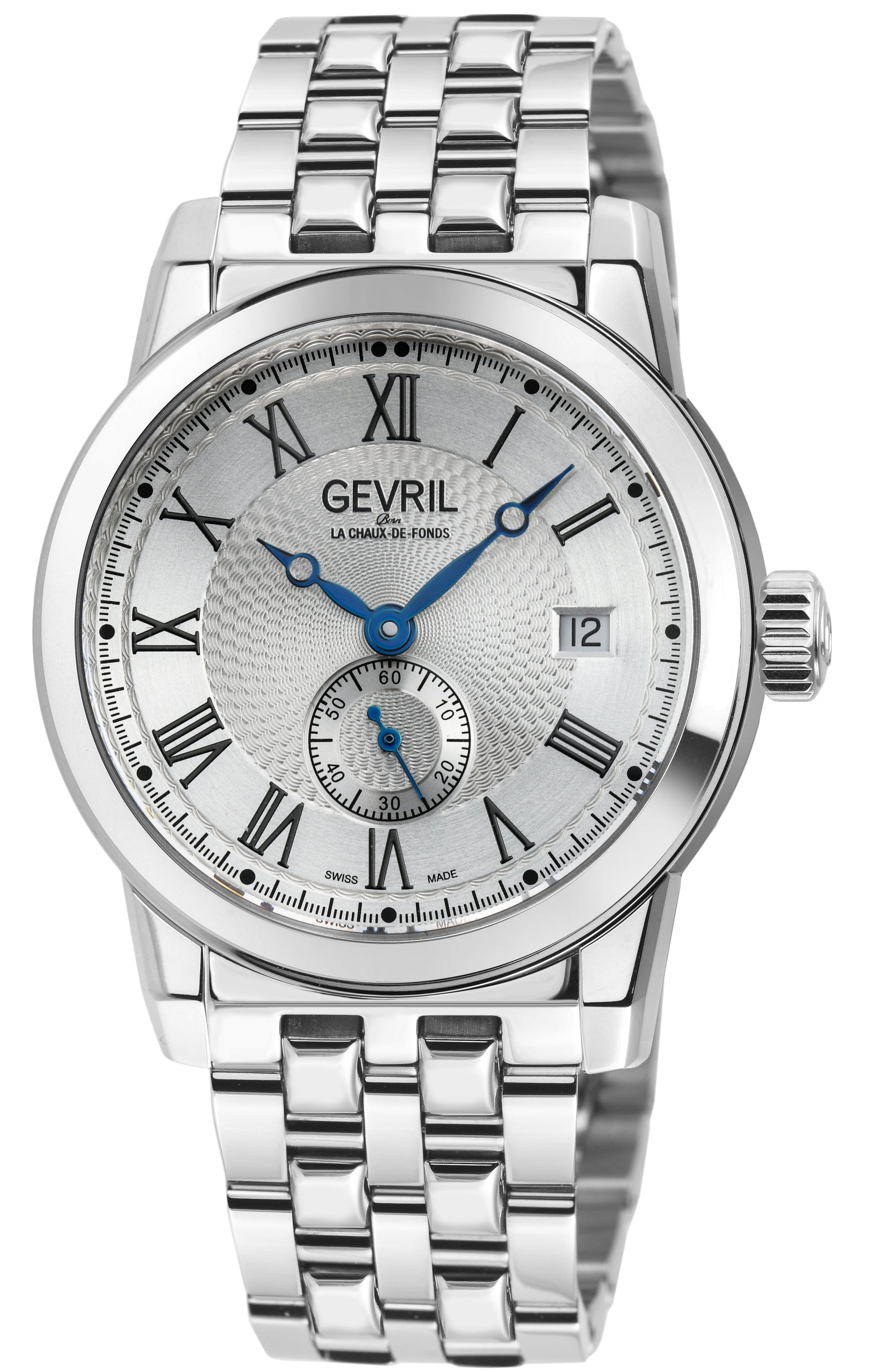 Madison Swiss Automatic Dress Watch, Silver Case, White Dial  steel | Silver Dial