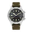 Bradner Black / Green / Leather | Black Dial