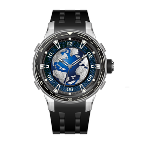 Celestial Blue Dial Black Rubber Strap 40.2mm Blue Dial