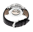 Automatic Aries Skeleton Leather Band Watch Black / White | Silver-white Dial