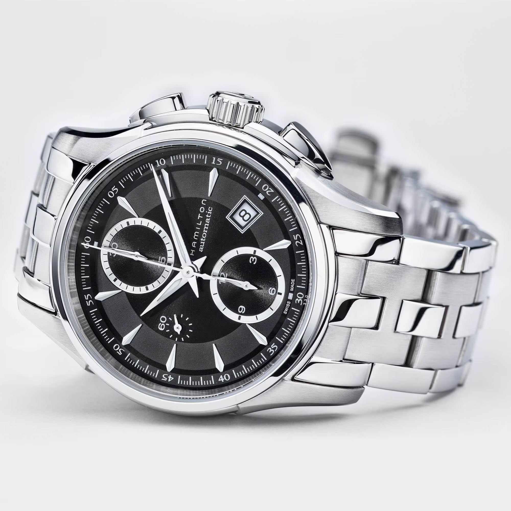 JAZZMASTER Silver/SS Black Dial