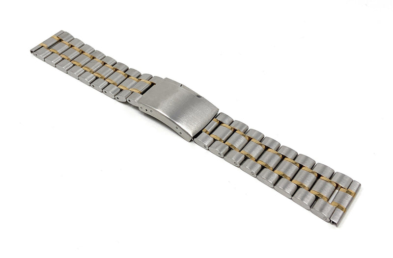 Bandini 22mm Silver / Gold Stainless Steel Watch Band 22mm / Silver / Gold / Silver Buckle |  Dial