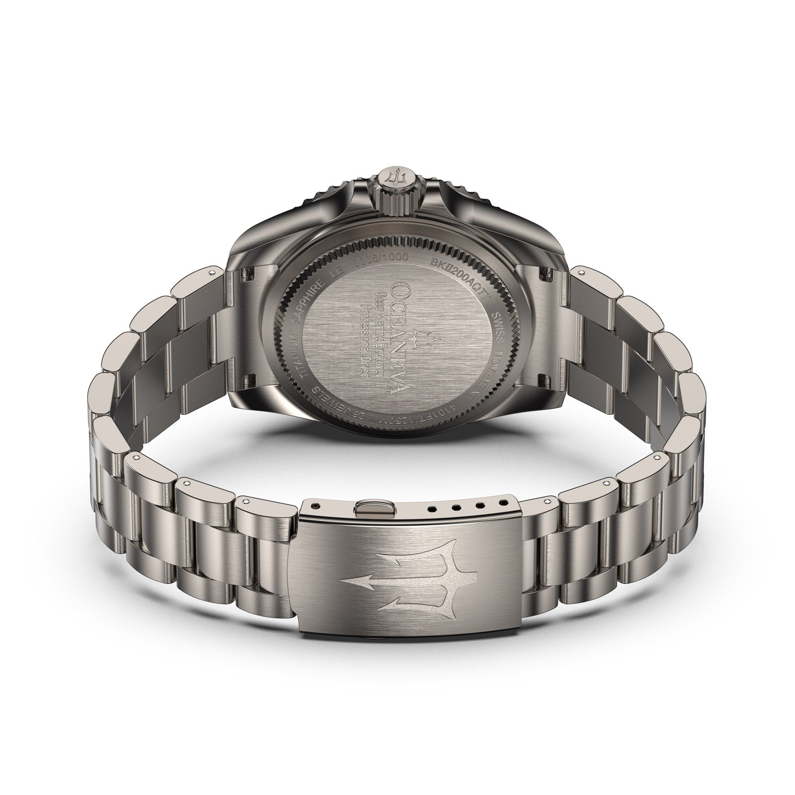 TITANIUM Swiss Automatic SW200 Deep Marine Explorer II Titanium/Black/AquaBurst | Teal Dial