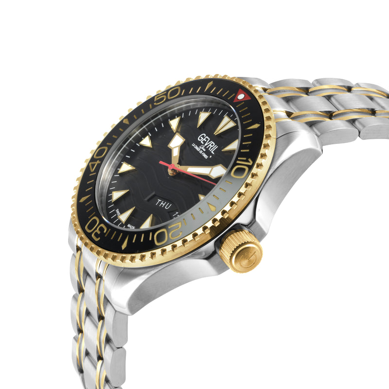 Hudson Yards Swiss Automatic Custom made SW220 - Day/Date display Diver watch, Black Ceramic bezel, Unidirectional Rotating bezel. | Blue Dial