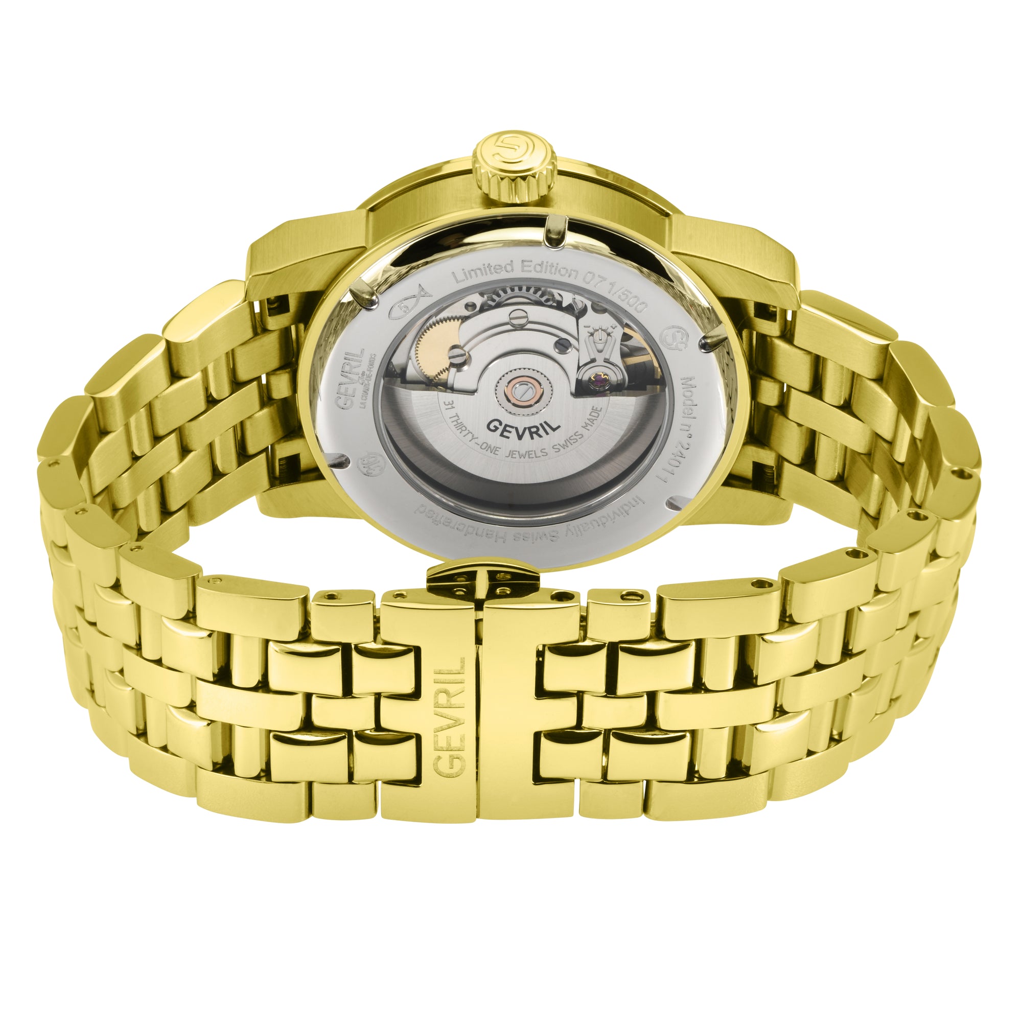 Gramercy Swiss made Automatic Sellita SW266, Gold Case, White Dial, Subdials | White Dial