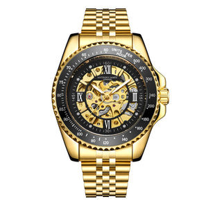 Tachymeter Sports Automatic Gold/Stainless Steel Skeleton Gold Dial