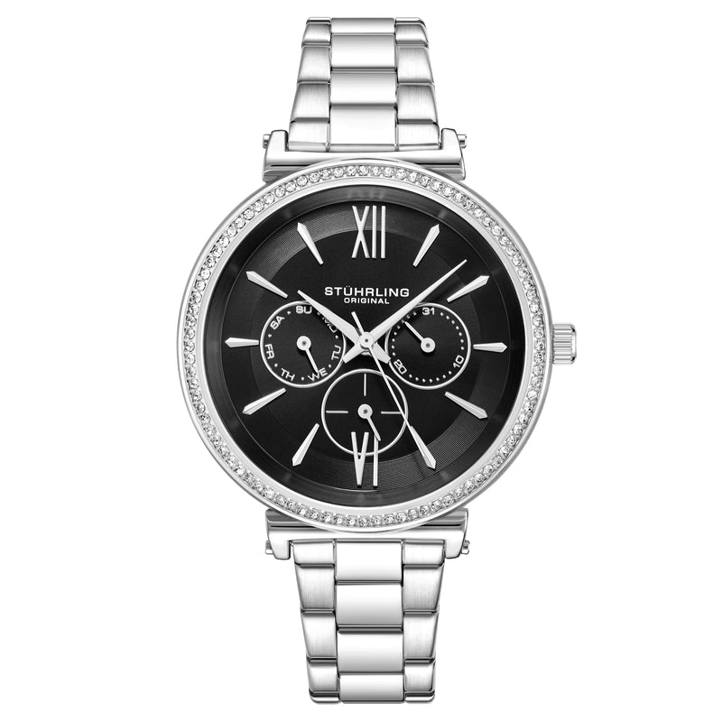 Symphony-3908.1 Silver Stainless Steel | Black Dial