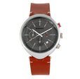 Tempest Chronograph Leather-Band Watch w/Date Brown/Grey | Gray Dial