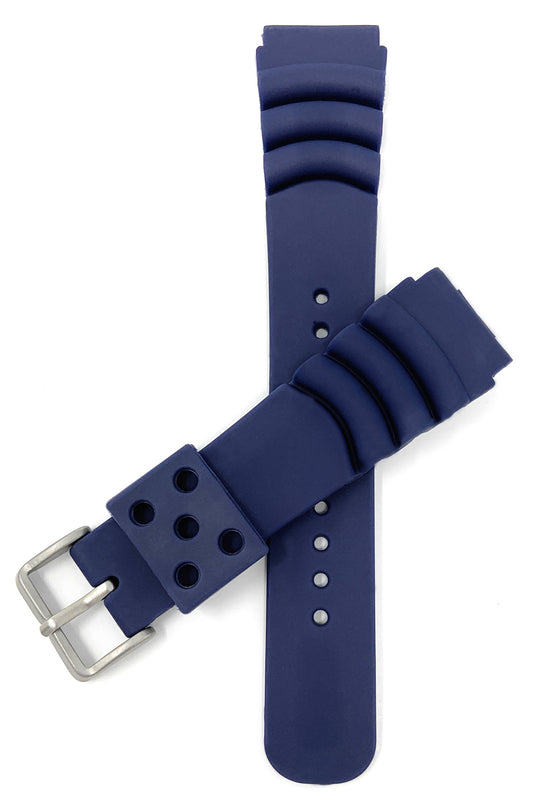 46mm Mens Watch Set, Silicone Strap, Date, 3 ATM, Extra Rubber Diver Strap Grey / Blue Dial | Blue Dial